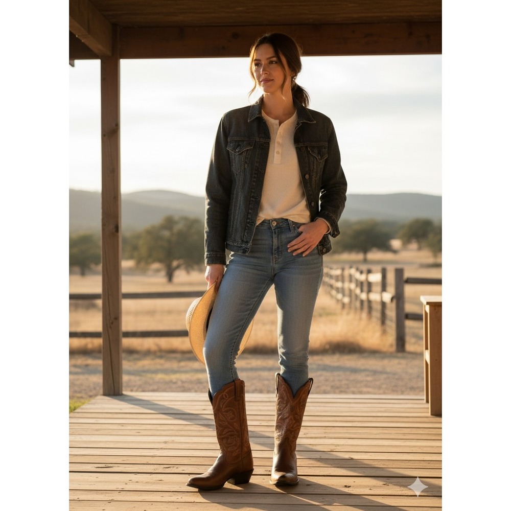 Ariat Brown Women's 5.5B Heritage Russet Rebel 10001015 Western Cowgirl Boots